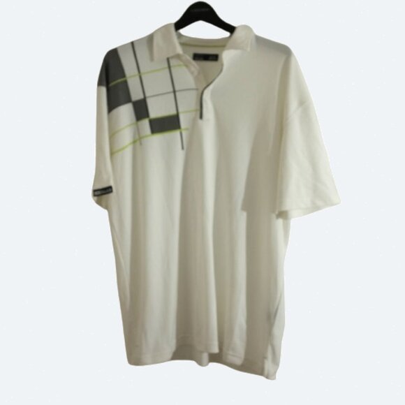COPY - Hollas white golf polo grid size XL - Picture 1 of 8